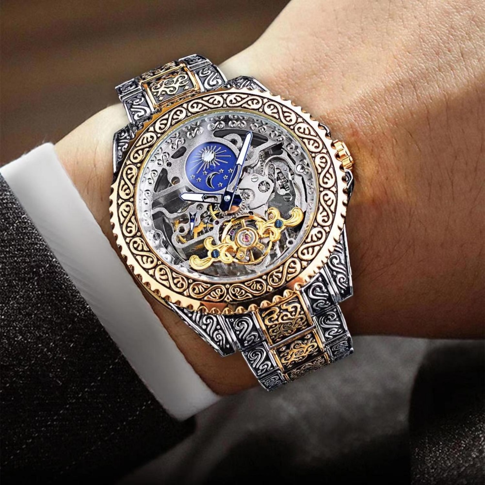 Luxury Watch Engraving - Элитные мужские механические часы-скелетоны в стиле