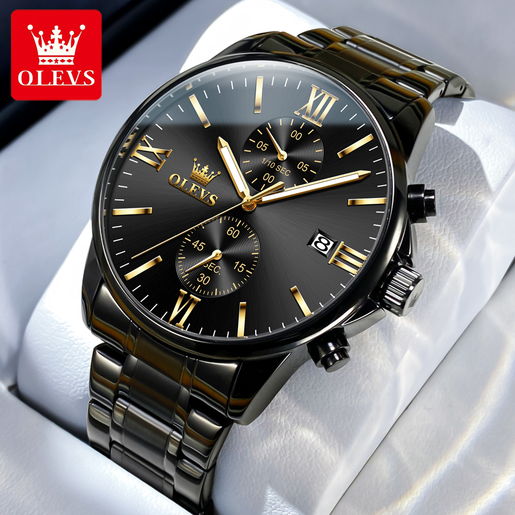 Luxury Watch Name - OLEVS 2886 Классические черные кварцевые часы