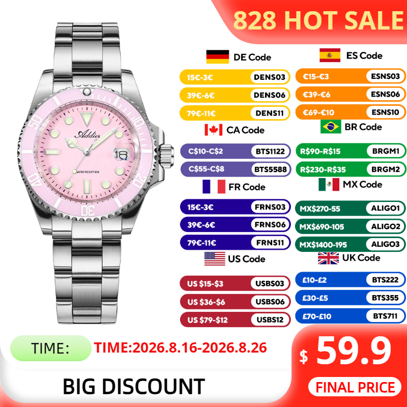 Luxury Watch Women - Женские водонепроницаемые часы ADDIES 36 мм,