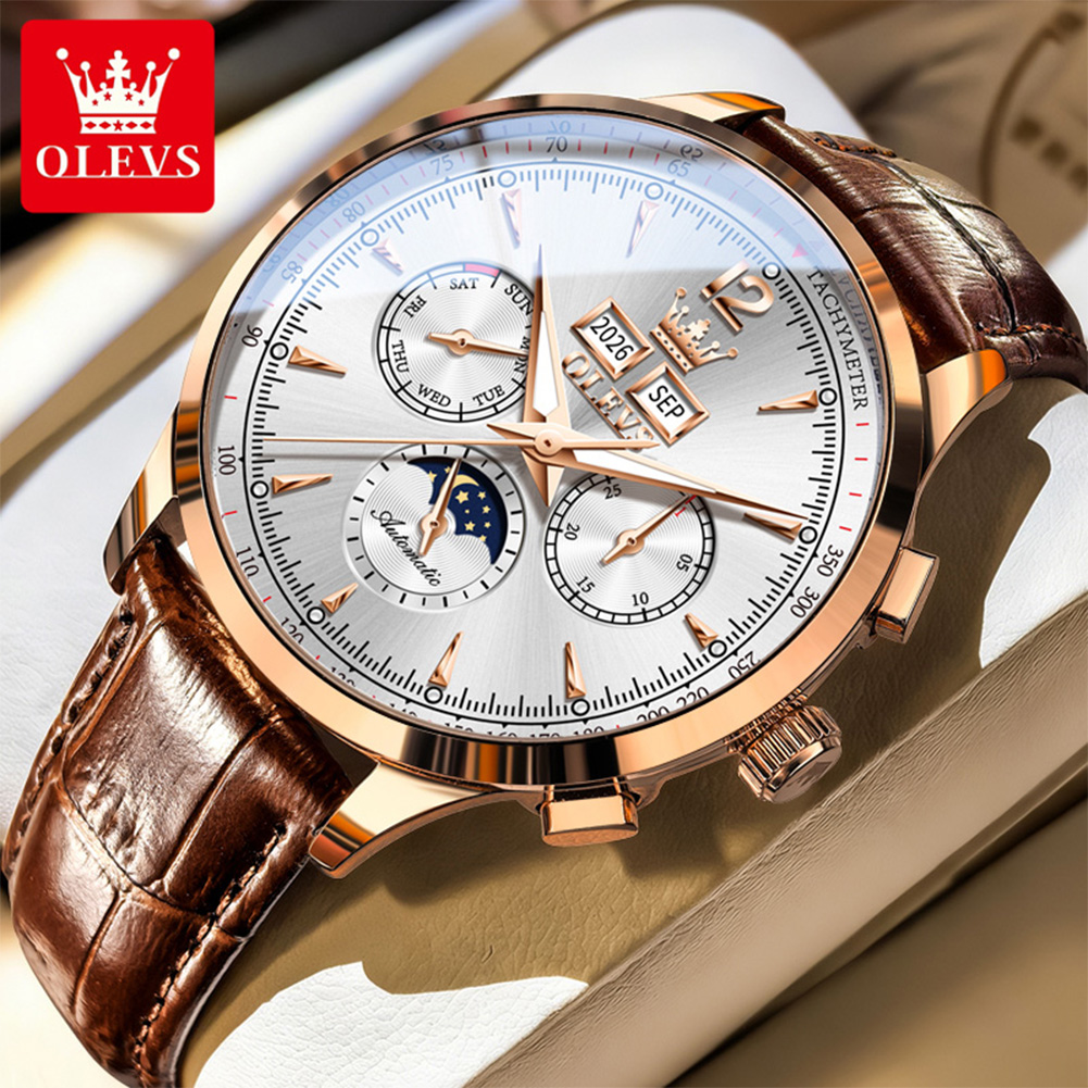 Мужские часы OLEVS 7128 с фаза – обзор и цена Luxury Watch On Sale