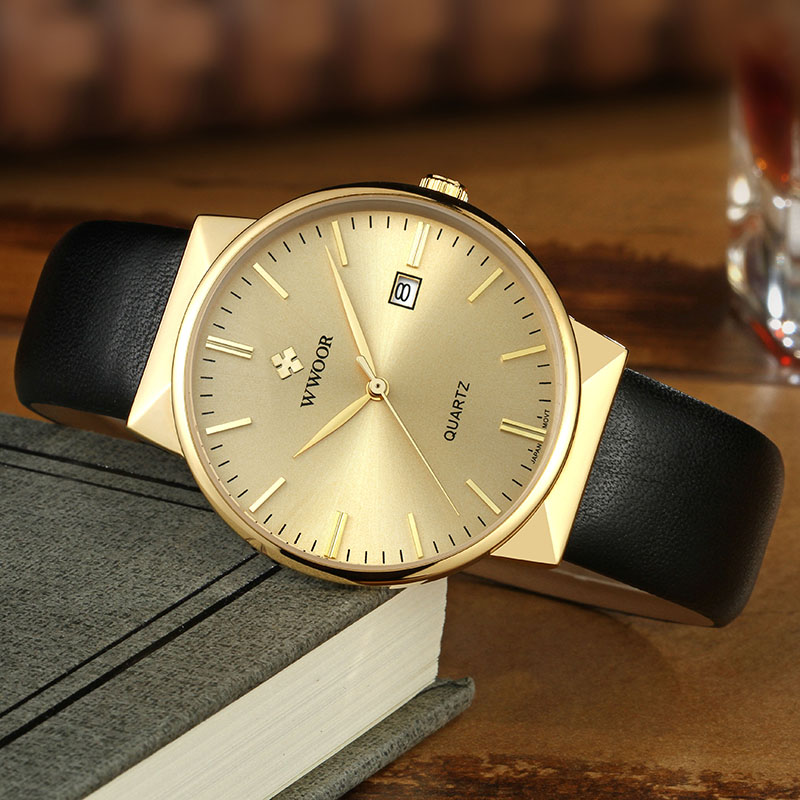 WWOOR мужские часы лучший брен – обзор и цена Luxury Watch Gold And Black