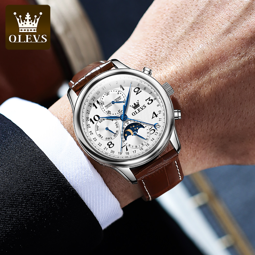 Мужские часы OLEVS 6667 с фаза – обзор и цена Luxury Watch On Sale